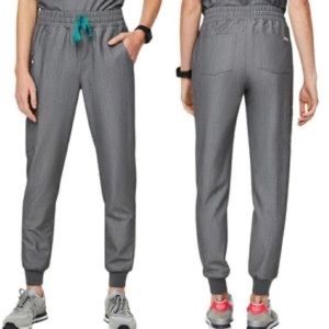 Figs High Waisted Zamora Jogger Scrubs, Gray, Large TALL